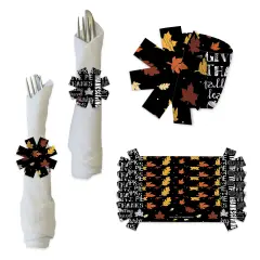 Big Dot of Happiness Give Thanks - Thanksgiving Party Paper Napkin Holder - Napkin Rings - Set of 24