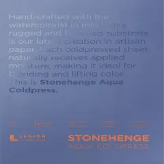 Stonehenge Aqua Block Coldpress Pad 10"X14" 15 Sheets/Pkg-White 140lb
