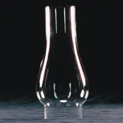 Clear Glass Lamp Chimney, Replacement Hurricane Globe Measures 2 1/8 inch Diameter Base x 8 1/4 inches High for Oil or Kerosene Lanterns