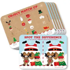 Big Dot of Happiness Jolly Santa Claus - 2-in-1 Christmas Party Cards - Activity Duo Games - Set of 20