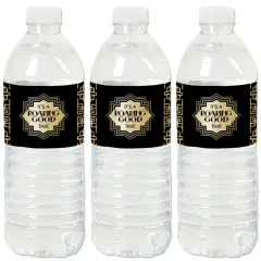 Big Dot of Happiness Roaring 20's - 1920s Art Deco Jazz Party Water Bottle Sticker Labels - Set of 20