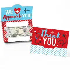 Big Dot of Happiness Thank You Nurses - Nurse Appreciation Week Money and Gift Card Holders - Set of 8