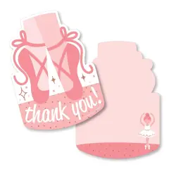 Big Dot of Happiness Tutu Cute Ballerina - Shaped Thank You Cards - Ballet Birthday Party Baby Shower Thank You Note Cards with Envelopes - Set of 12