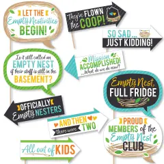Big Dot of Happiness Funny Empty Nesters - Empty Nest Party Photo Booth Props Kit - 10 Piece