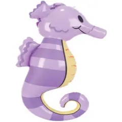24" Purple Inflatable Hawaiian Luau Tropical Sea Life Sea Horse Decoration