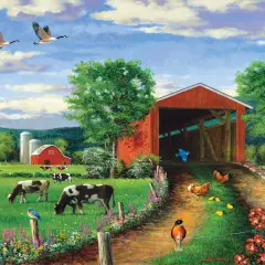 Sunsout Chickens At the Bridge 500 pc Jigsaw Puzzle 37202