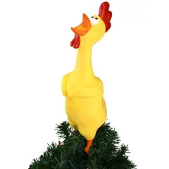 Tree Buddees Hilarious Rubber Chicken Christmas Tree Topper - Large 14"