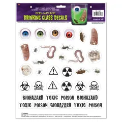Beistle - Drinking Glass Decals Peel 'N Place - 12" x 15" Sh - 12 Pack