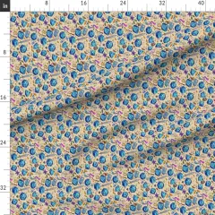 Various Fabrics by the Yard or Fat Quarter Blue Fantasy Illustration Sword Dice Dragons Custom Printed Fabric by Spoonflower