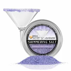 Brew Glitter - Shimmering Purple Rimming Salt (4oz, 1x Bar Tin) Edible Glitter Blended Cocktail Garnish for Mixed Drinks and Beverages