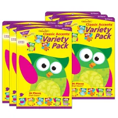 Owl-Stars!&reg; Classic Accents&reg; Variety Pack, 36 Per Pack, 3 Packs