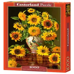 1000 Piece Jigsaw Puzzle, Sunflowers in a Vase, Christopher Pierce, Flower and plants Puzzle, Painting Puzzle, Adult Puzzle, Castorland C-103843-2