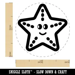 Starfish Doodle Self-Inking Rubber Stamp for Stamping Crafting Planners Lime Green