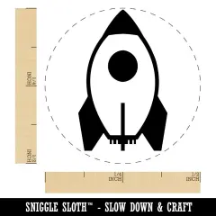 Rocket Space Ship Self-Inking Rubber Stamp Ink Stamper for Stamping Crafting Planners Green