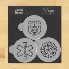 First Responders Cookie Stencil Set | C996 by Designer Stencils | Baking Stencils for Royal Icing, Airbrush, Dusting Powder |