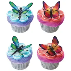 Dragonfly and Butterfly DecoPics&reg; Cupcake Decoration, 12ct