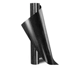 Kitcheniva Vinyl Rolls Iron On Heat Press Glitter Heat Transfer Crafts 10"x8ft Black(inside sparkle