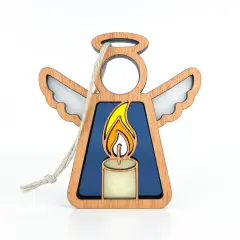 3.5" (H) Burning Candle Ornament - Handcrafted in Texas - Mother's Angels&reg; Christmas Angel Wings Figurine