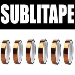 6 rolls Heat resistant tapes sublimation Press Transfer Thermal Tape 20mmx30m SUBLITAPE TAWNY