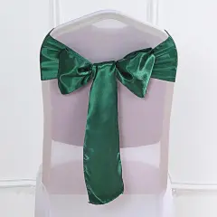 10Pcs Satin Chair Sashes for Wedding Reception Decor Hunter green
