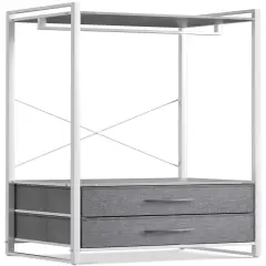 Sorbus Clothing Rack with Drawers - Clothes Stand Dresser - Wood Top, Steel Frame, & Fabric Drawers - Tall Closet Storage Organizer - Garment Rack for Hanging Shirts, Dresses, & Jackets Grey