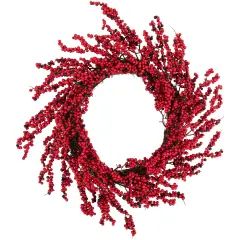 Northlight Red and Burgundy Berry Artificial Christmas Wreath, 22-Inch Unlit