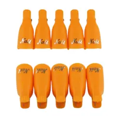 Kitcheniva Silicone UV Gel Polish Remover Wrap Soak Off Cap Clip Nail Art Tool Orange-10 pcs