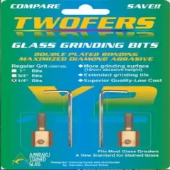 1/4" Aanraku Twofers 2 bit set - Stained Glass Grinder Bits 100/120 Regular Grit
