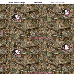 Sykel Enterprises-Florida State University Cotton Fabric-FSU Seminoles Realtree Camo Cotton Quilting Fabric