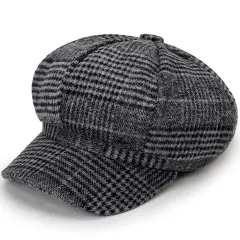 Kitcheniva Cabbie Peaked Beret Cap Pattern dark gray
