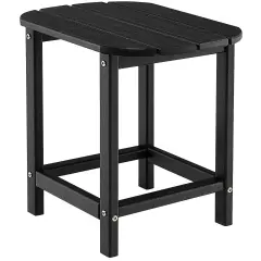18 Inch Weather Resistant Side Table for Garden Yard Patio Black