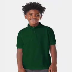 Hanes&reg; Youth Ecosmart Jersey Polo Deep forest