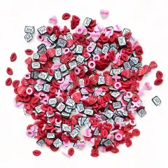 Buttons Galore Sprinkletz DIY Craft Embellishment Polymer Clay Pieces For Slime & Crafts 36 Grams - 3 Packs of Dear Valentine