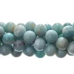 Earth's Jewel Semi-Precious 12mm Amazonite Natural Round Strung Bead