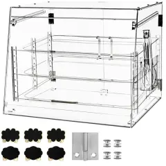 Adjustable Acrylic Pastry Display Case for Countertop Bakery Showcase