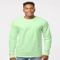 Tultex&reg; Heavyweight Jersey Crew Neck Long Sleeve T-Shirt Neo mint