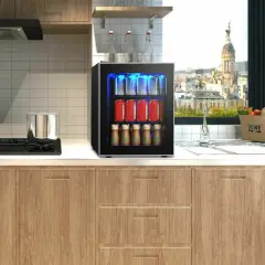 60 Can Beverage MiniRefrigerator with Glass Door