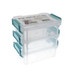 John Bead 4.5" Joy Filled Clear Stackable Organizer with Lids