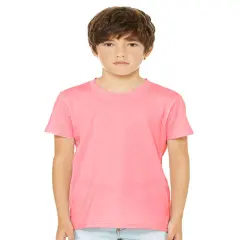 BELLA + CANVAS&reg; Youth CVC Jersey Crew Neck Tee - 3001YCVC Neon pink