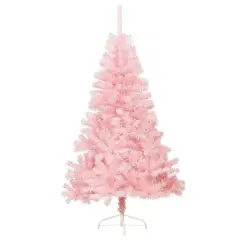 5 ft Pink Half Christmas Tree with PVC Stand