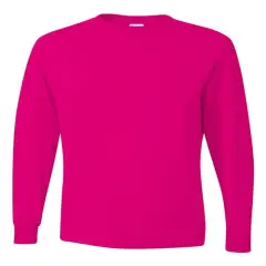 JERZEES&reg; Dri-Power Crewneck Long Sleeve T-Shirt Cyber pink