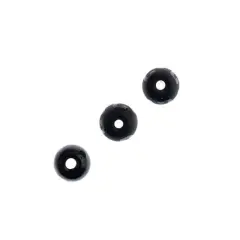 Earth's Jewel Semi-Precious 16" Tibetan Dzi Agate Black Matte Detail Swirl Pattern