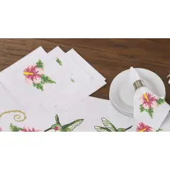 HerrschnersHummingbird Napkins Stamped Cross-Stitch Multi