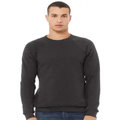 BELLA + CANVAS&reg; Sponge Fleece Raglan Crewneck Long Sleeve Sweatshirt Dark grey heather