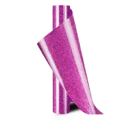 Kitcheniva Vinyl Rolls Iron On Heat Press Glitter Heat Transfer Crafts 10"x8ft Glitter rose red