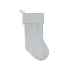 Chunky Cable Knit Christmas Stocking Grey