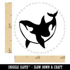 Orca Killer Whale Swimming Self-Inking Rubber Stamp Ink Stamper for Stamping Crafting Planners Purple