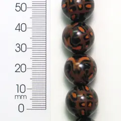 6 Packs of 16mm x 16mm Round Painted Fashion Bead 8 Inch Strand - BD53628