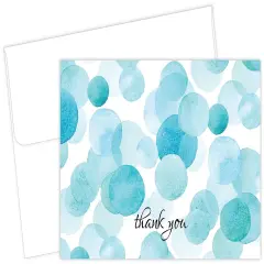 Great Papers! Thank You Note Card and White Envelope, Watercolor Dots, 4.75" x 3.375"(folded), 25 count