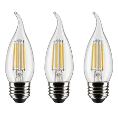 3PK - 4.5w CA11 Candle LED 2700K Medium Base Non-Dimmable - 40w equiv Soft White